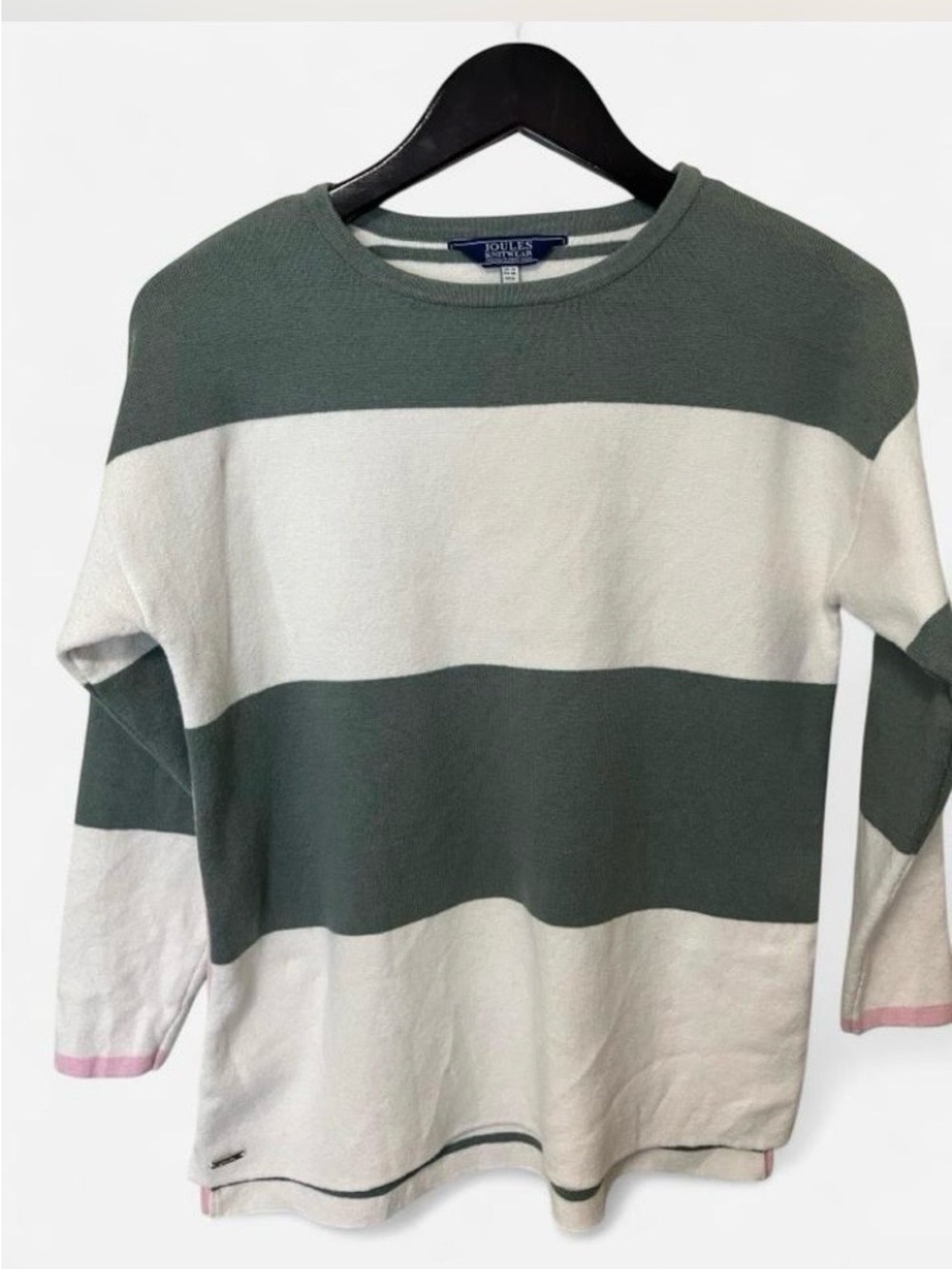 Joules Women’s Green & White Striped Knit Sweater Size 6